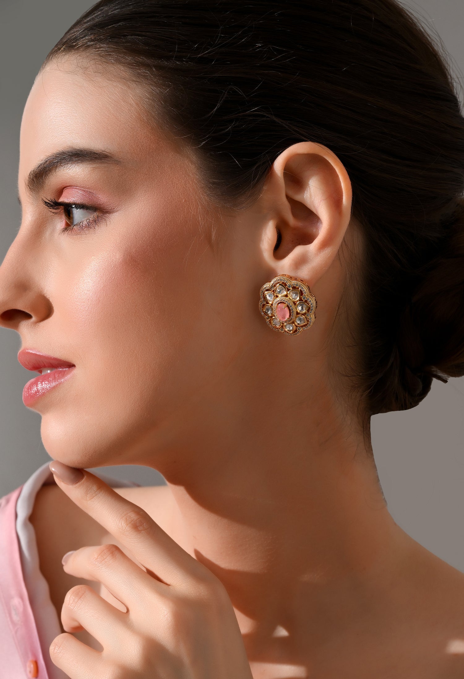 Blush Royale Kundan Stud Earrings