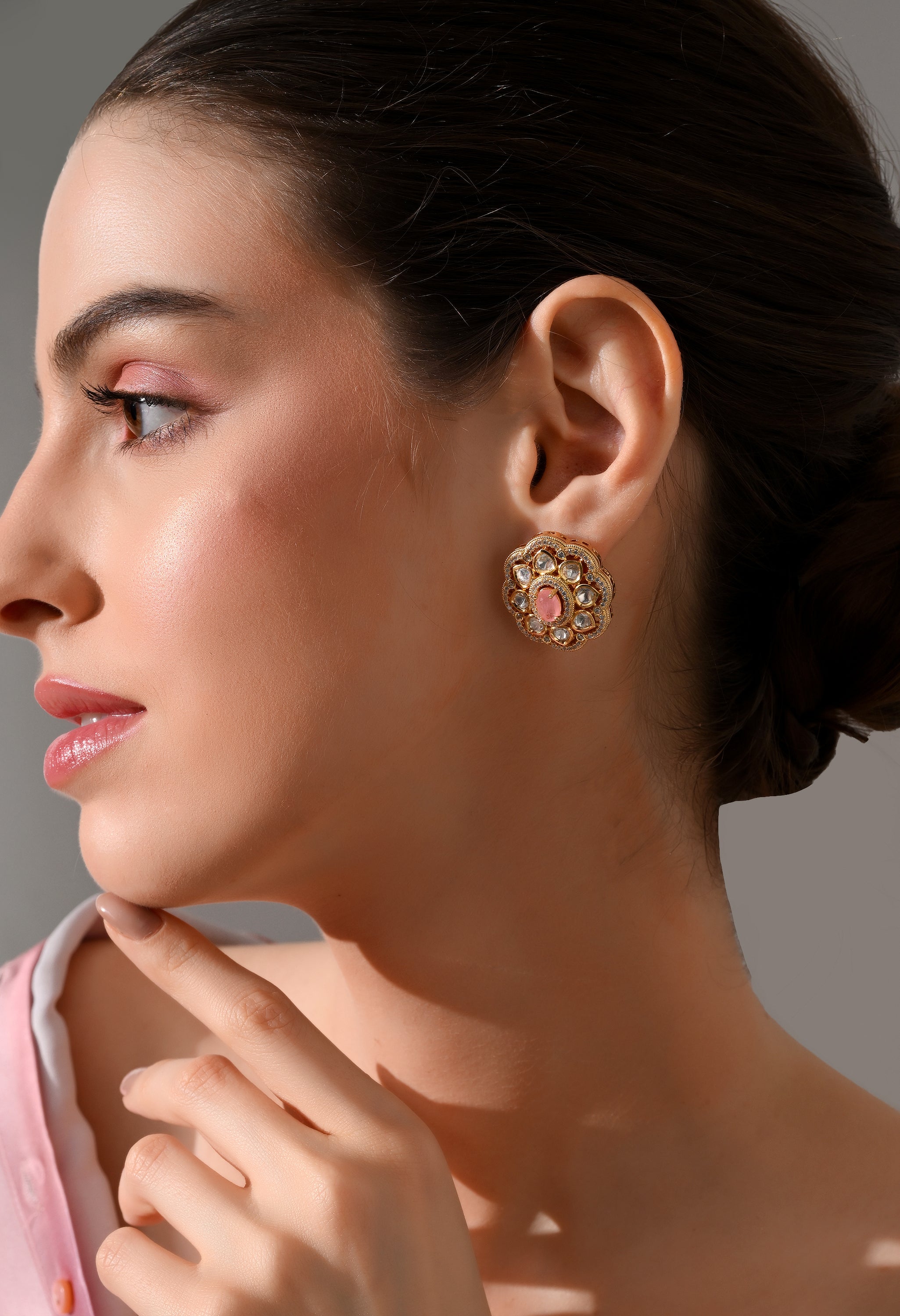 Blush Royale Kundan Stud Earrings