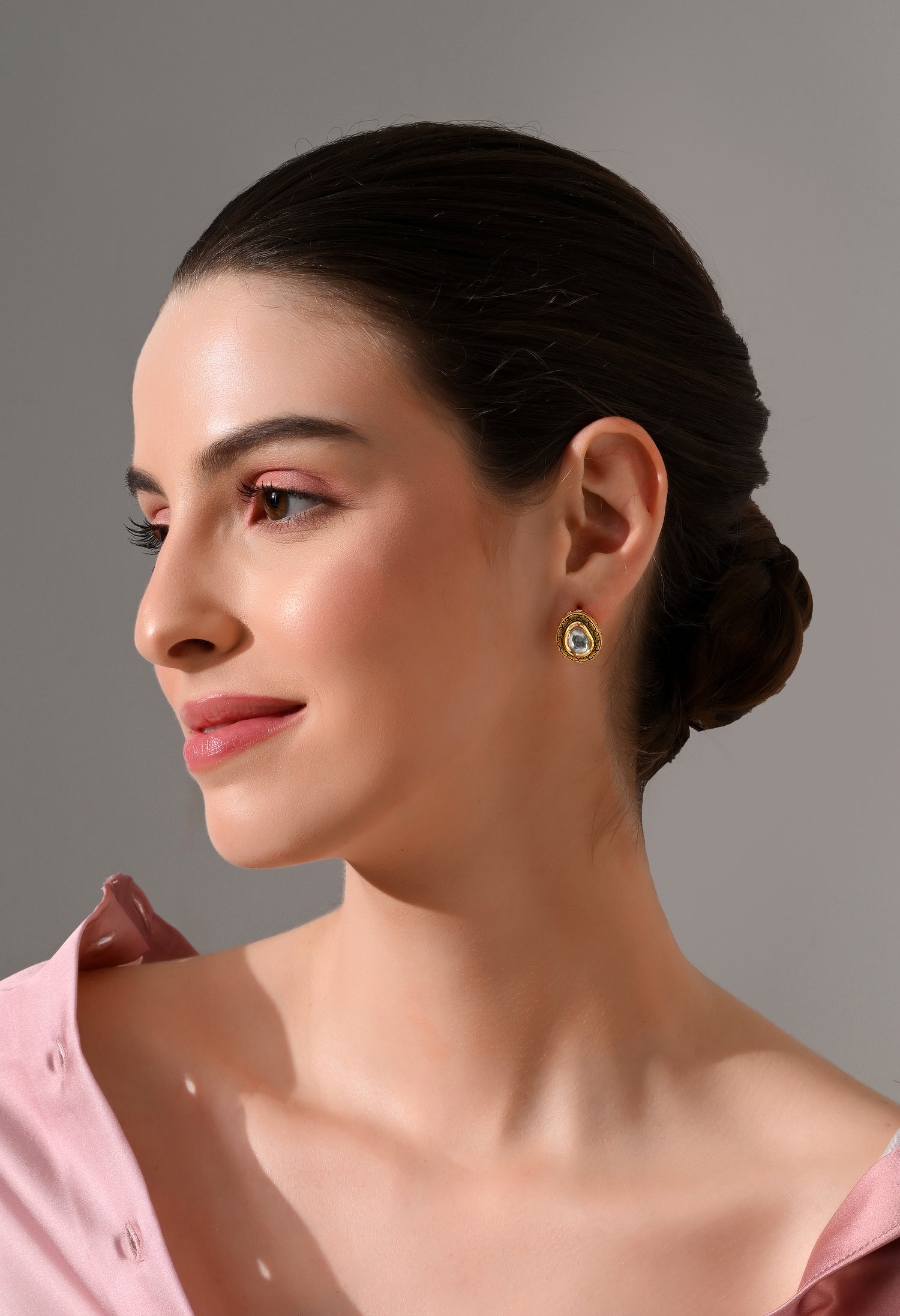 Heritage Teardrop Kundan Stud Earrings