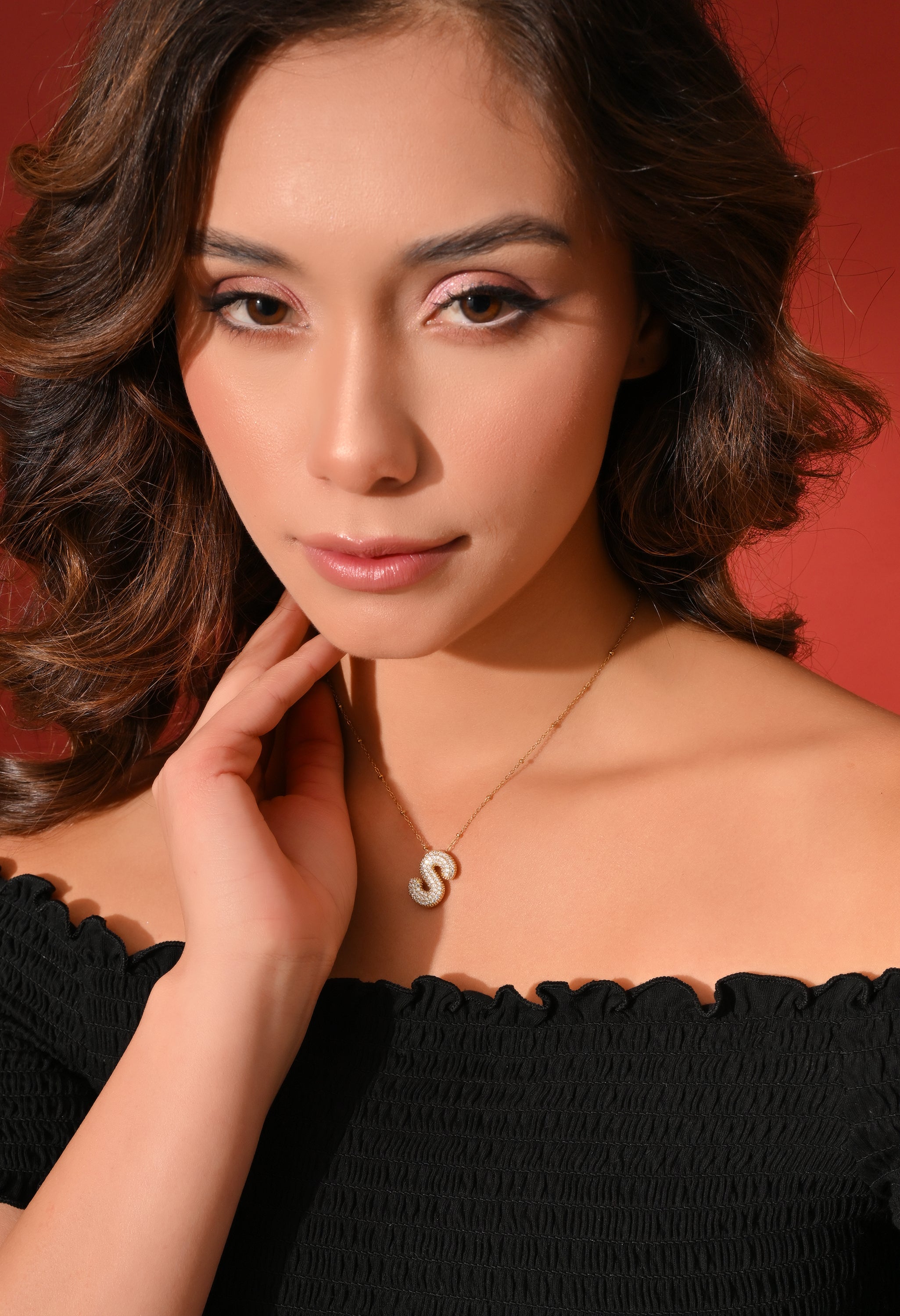 Crystal (S) Initial Pendant Necklace