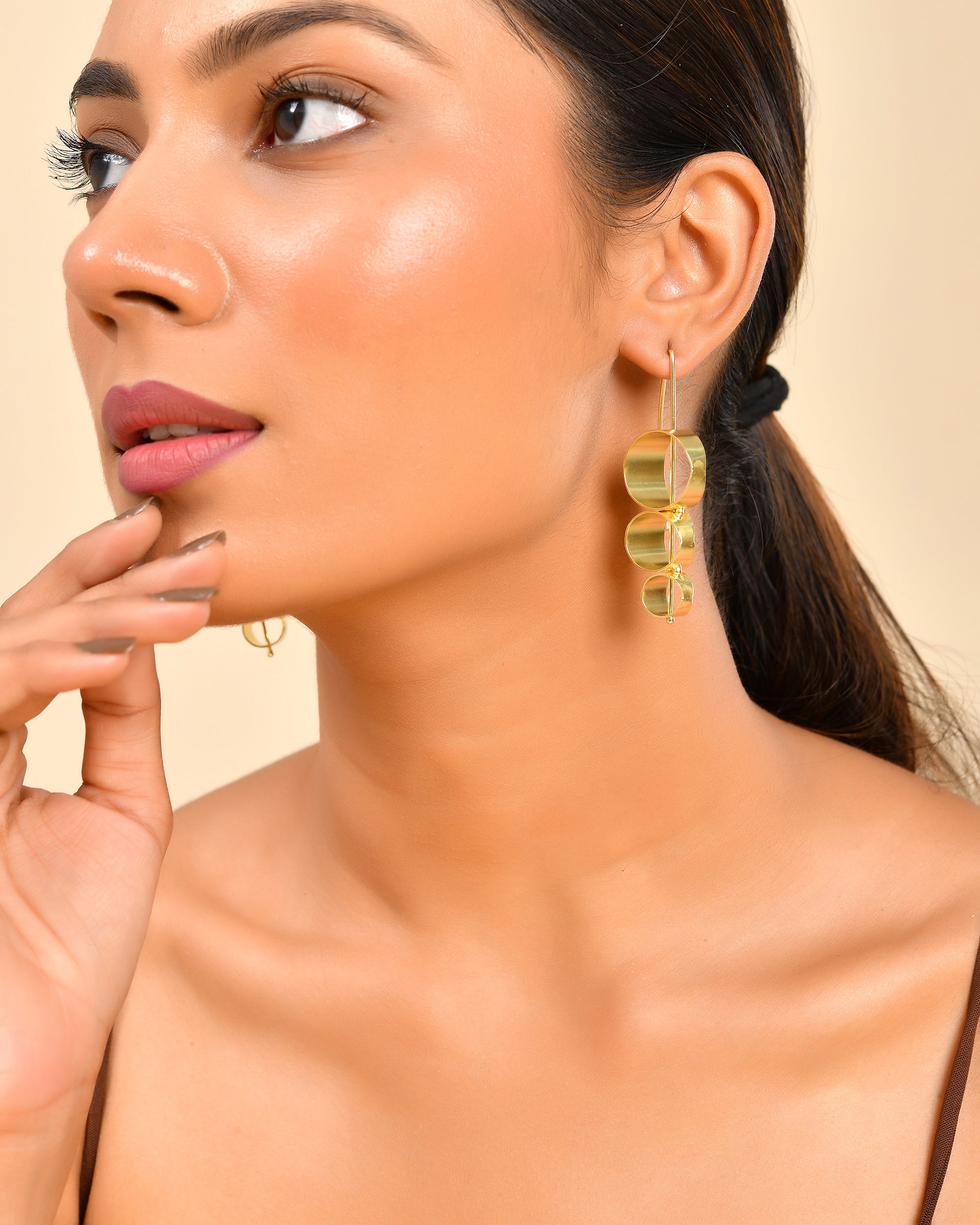 Bold Gold Hoop Drop Earrings