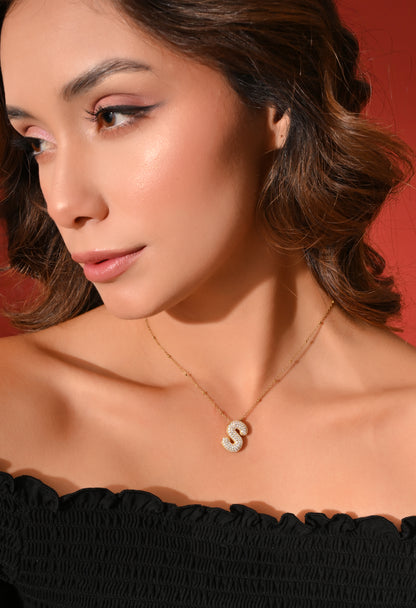 Crystal (S) Initial Pendant Necklace
