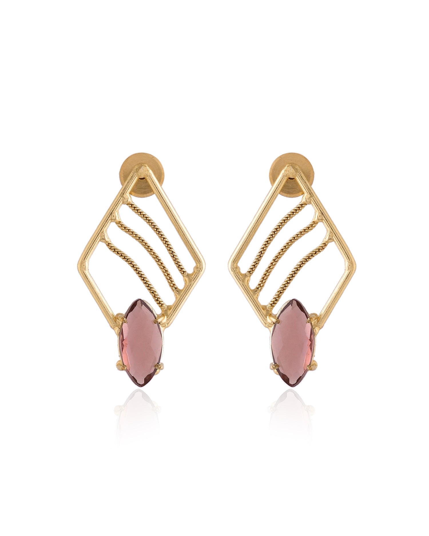Geometric Crystal Drop Earrings