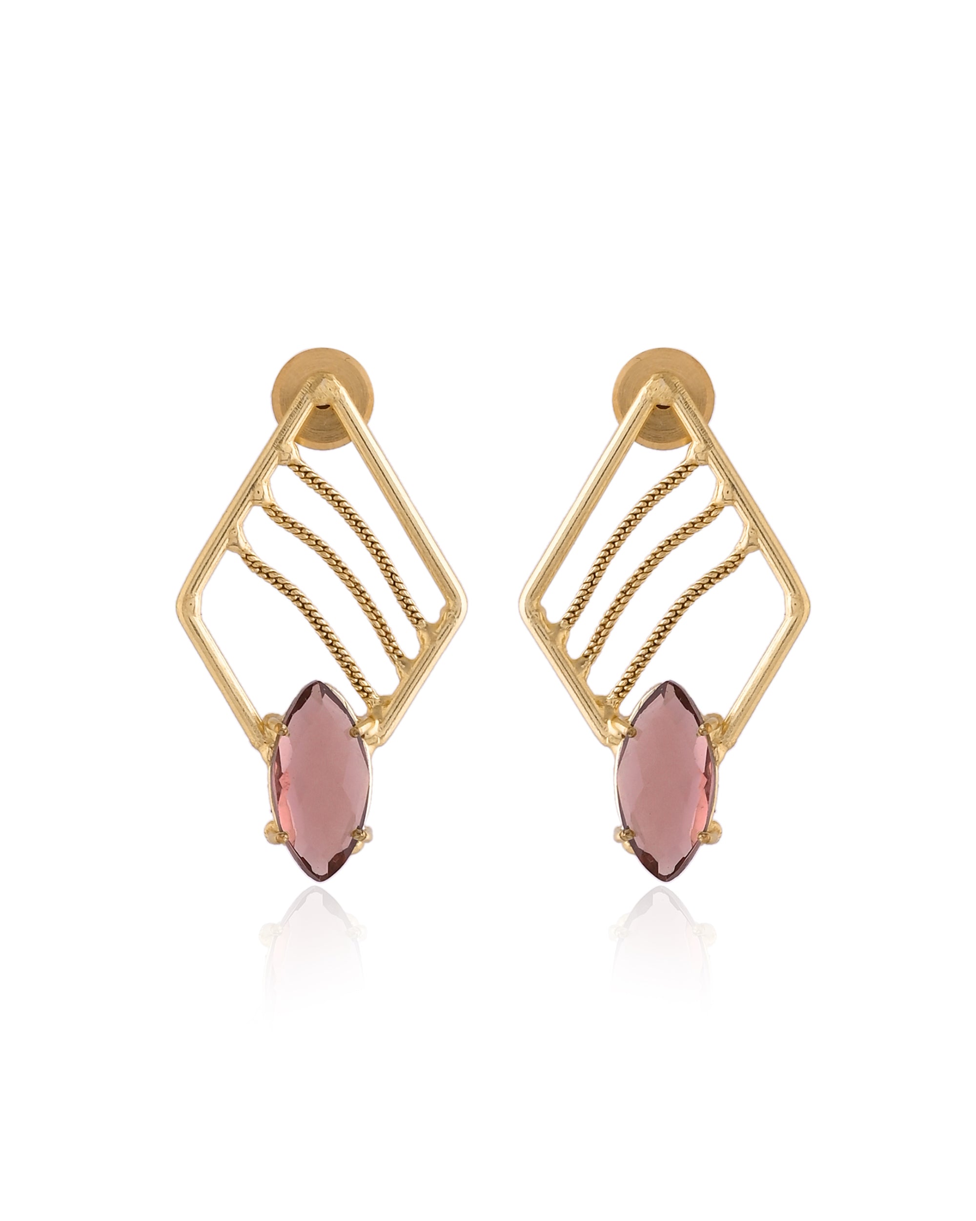 Geometric Crystal Drop Earrings