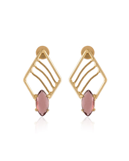 Geometric Crystal Drop Earrings