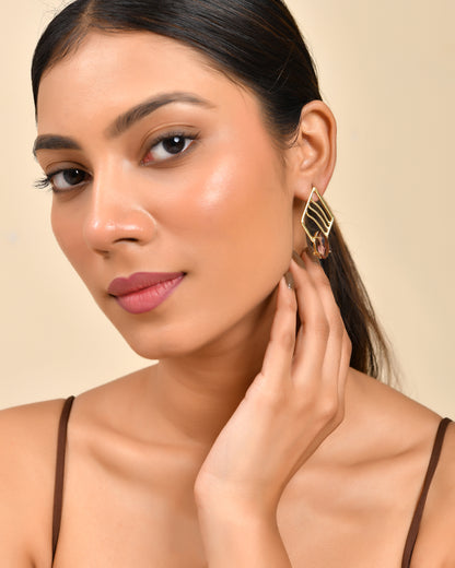 Geometric Crystal Drop Earrings