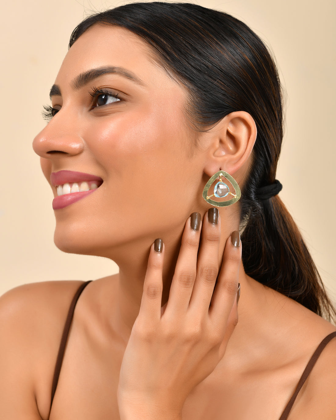 Triangular Crystal Stud Earrings