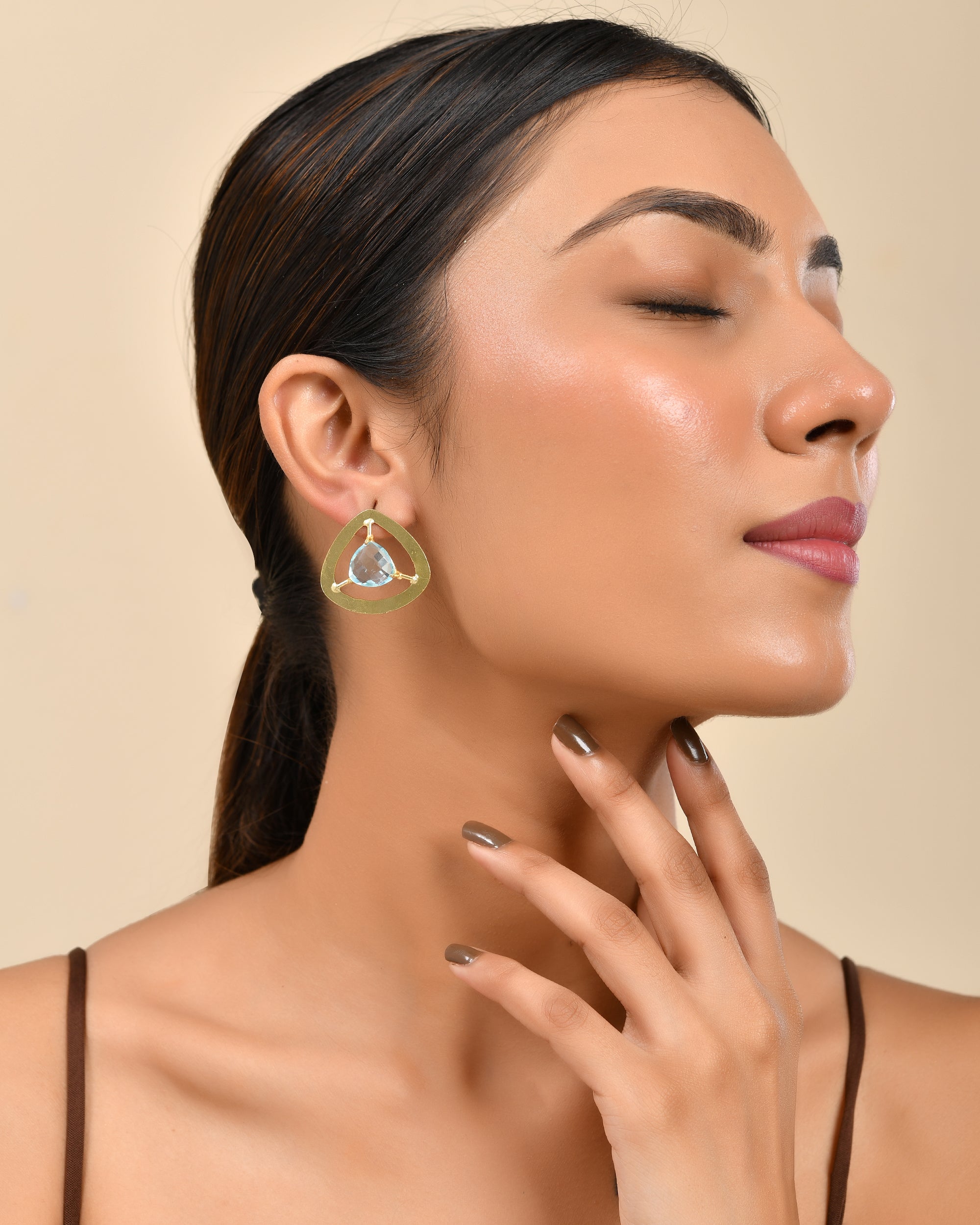 Triangular Crystal Stud Earrings