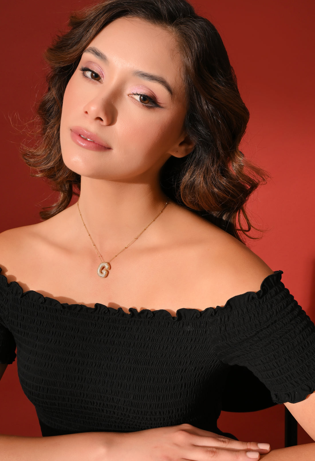 Crystal (G) Initial Pendant Necklace