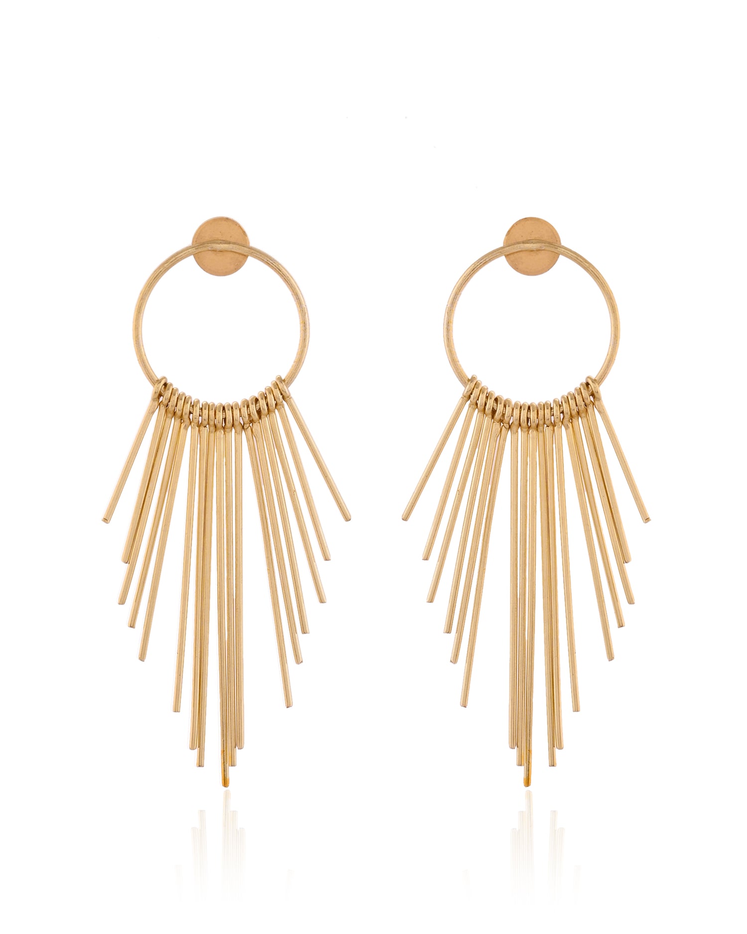 Fringe Hoop Statement Earrings