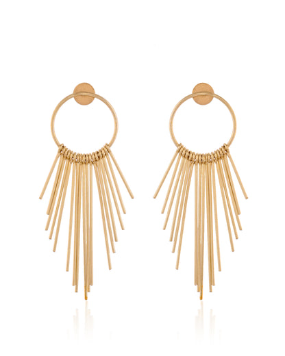 Fringe Hoop Statement Earrings