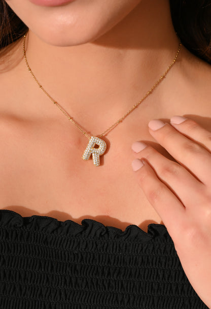 Crystal (R) Initial Pendant Necklace