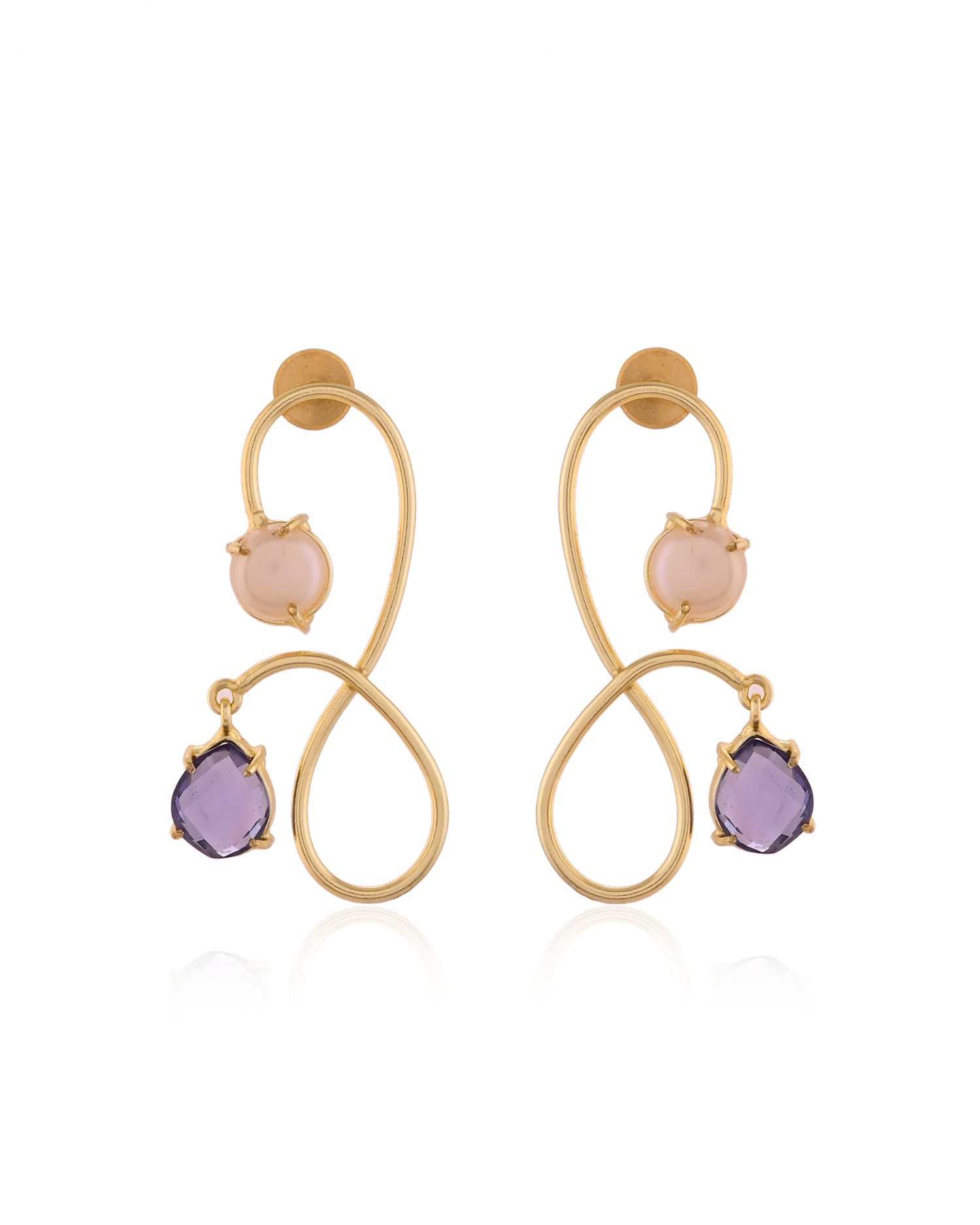 Pearl &amp; Crystal Loop Earrings