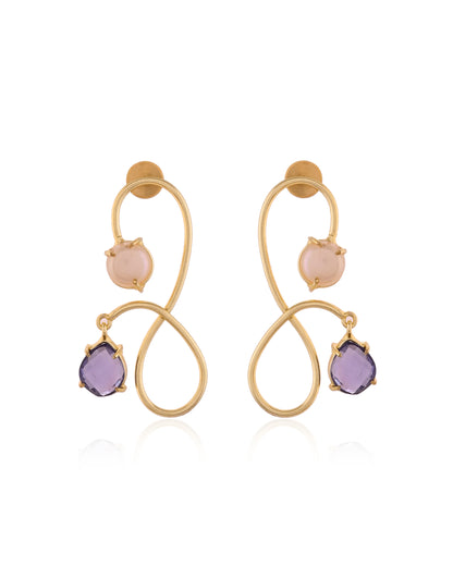 Pearl &amp; Crystal Loop Earrings