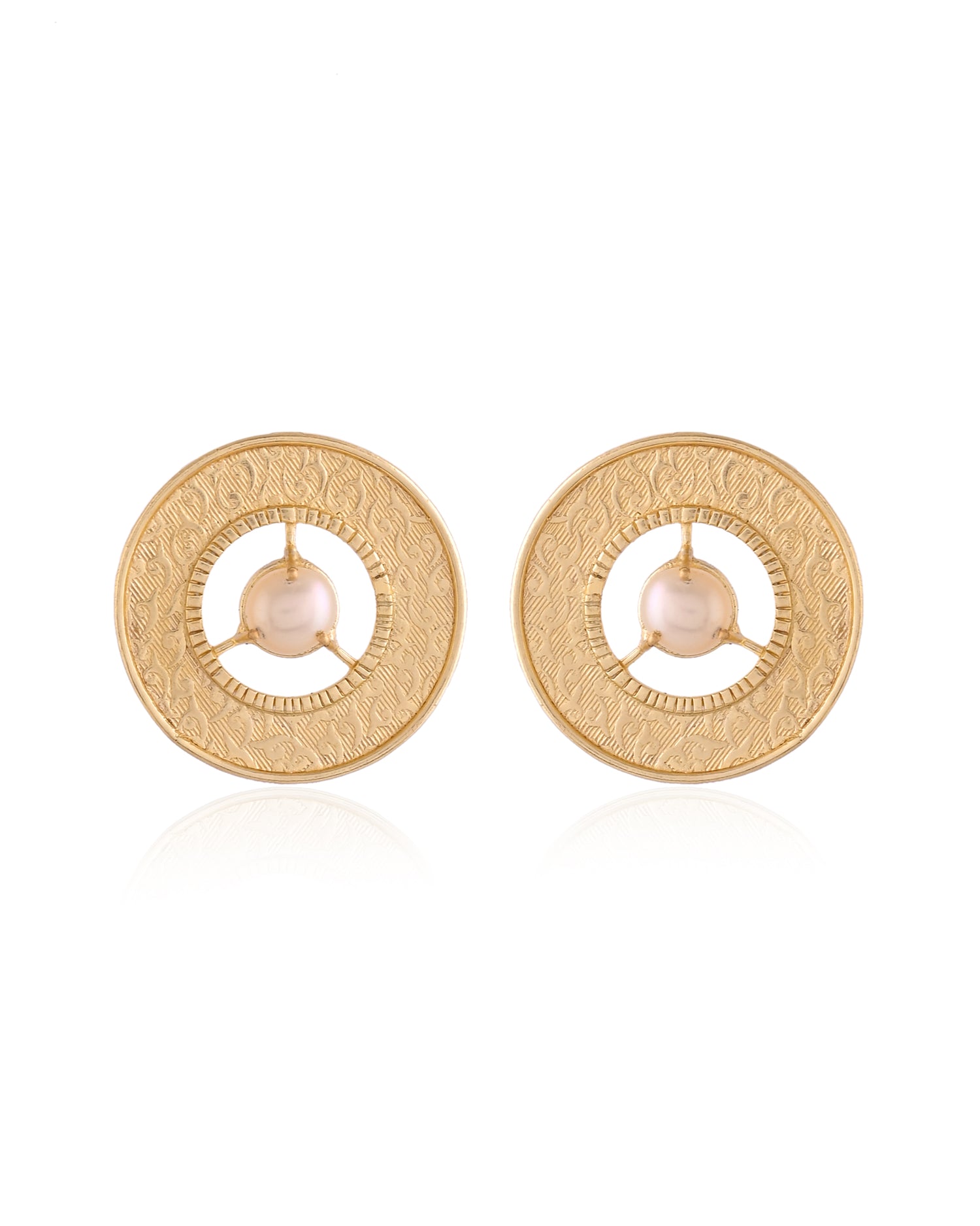 Classic Round Pearl Stud Earrings