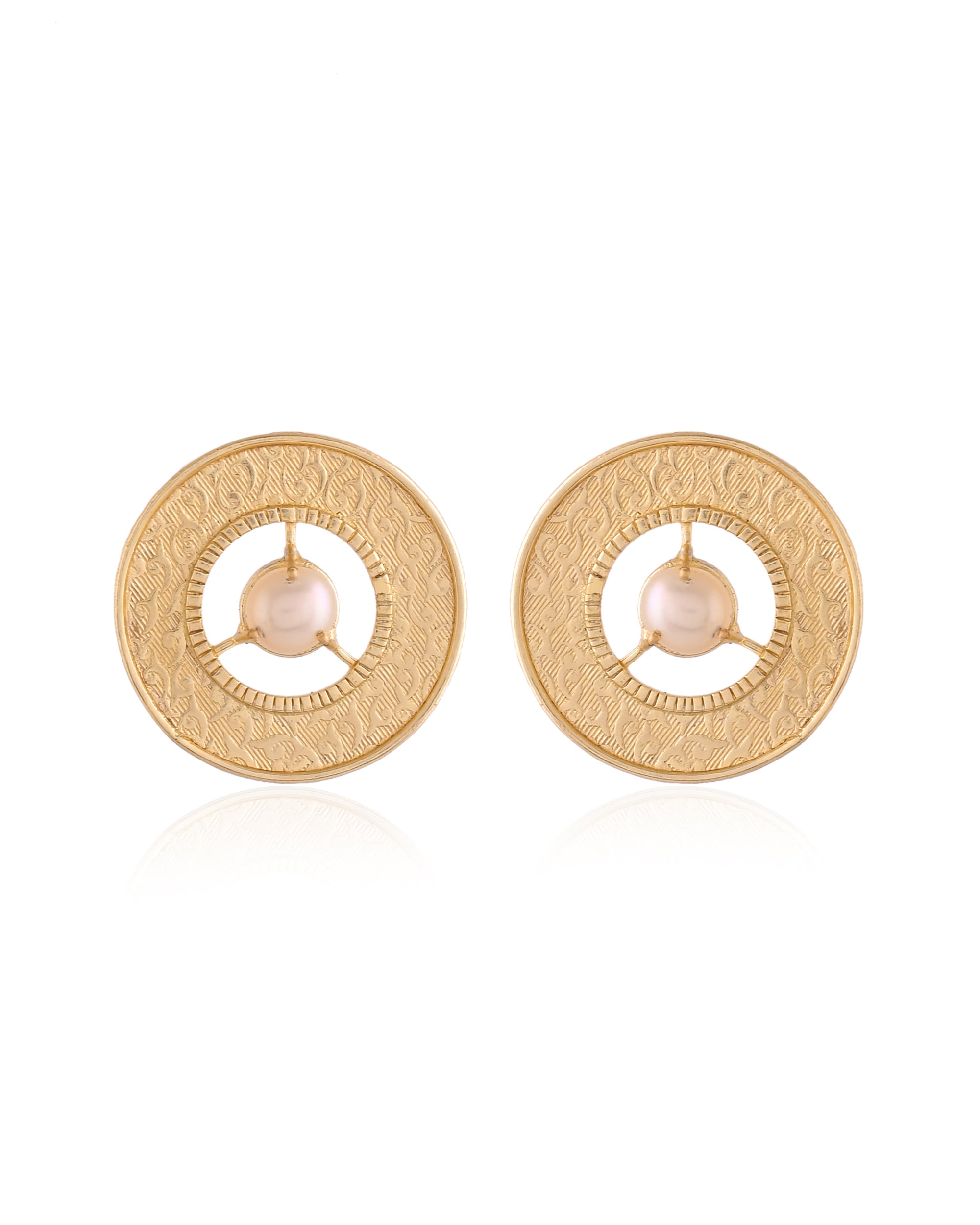 Classic Round Pearl Stud Earrings