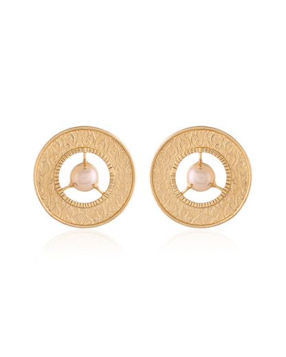 Classic Round Pearl Stud Earrings