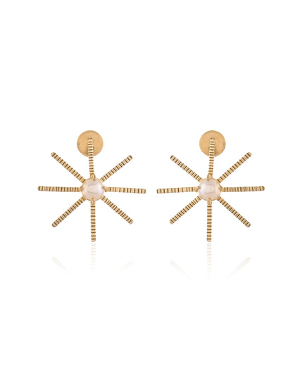 Pearl Drop Hoop Earrings