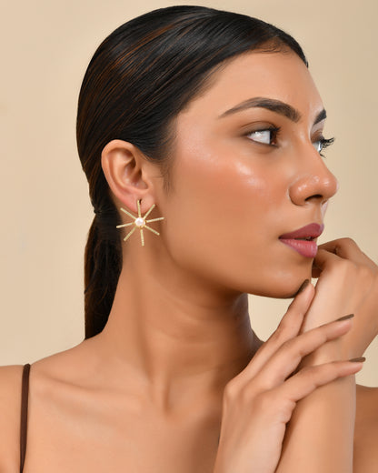 Pearl Drop Hoop Earrings