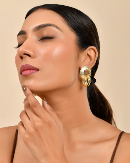 Textured Gold Hoop Earrings