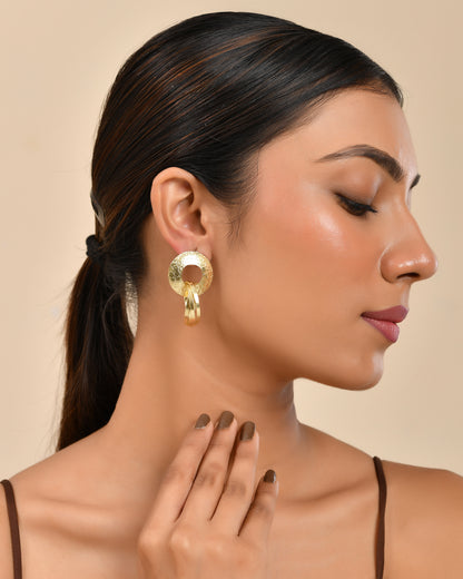 Textured Gold Hoop Earrings