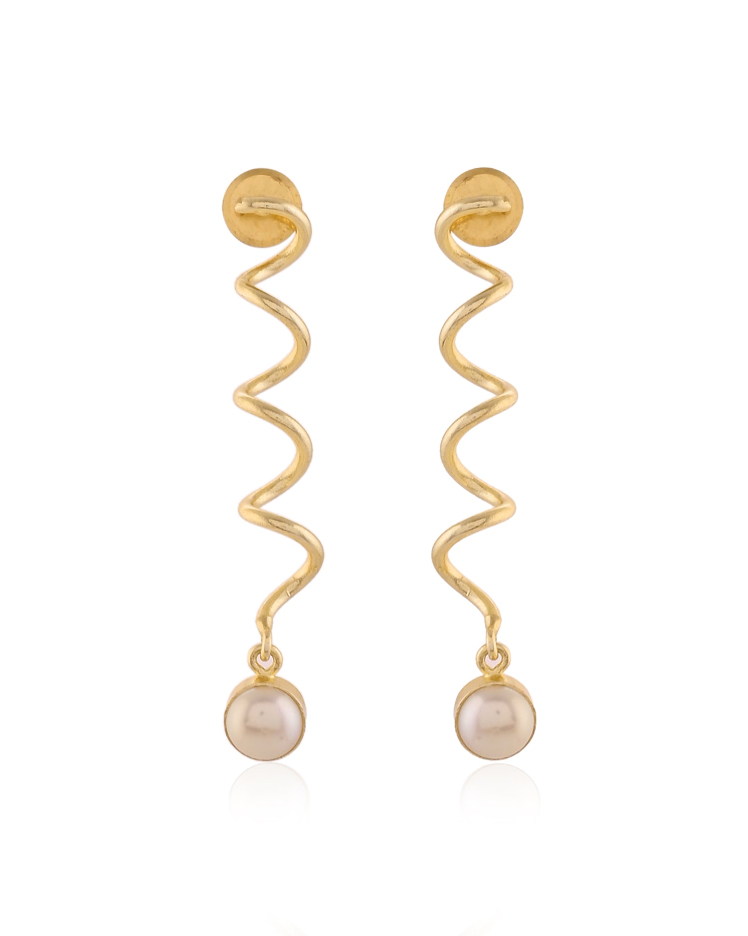Spiral Pearl Drop Earrings