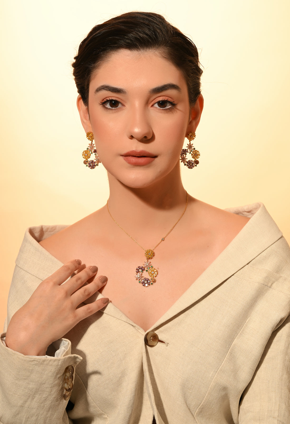 Radiant Bloom Floral Jewelry Set