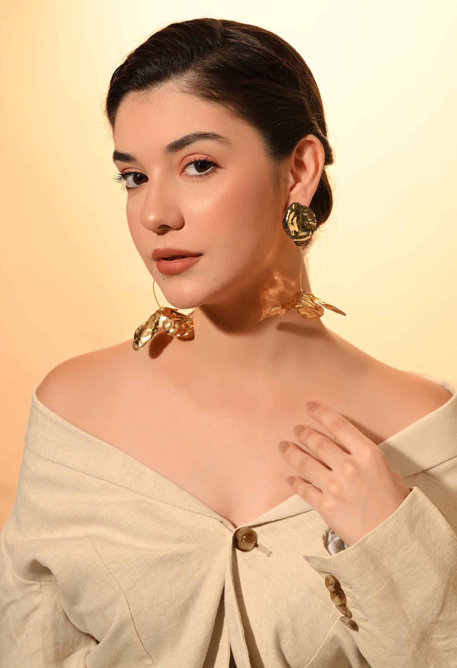Golden Aura Statement Earrings