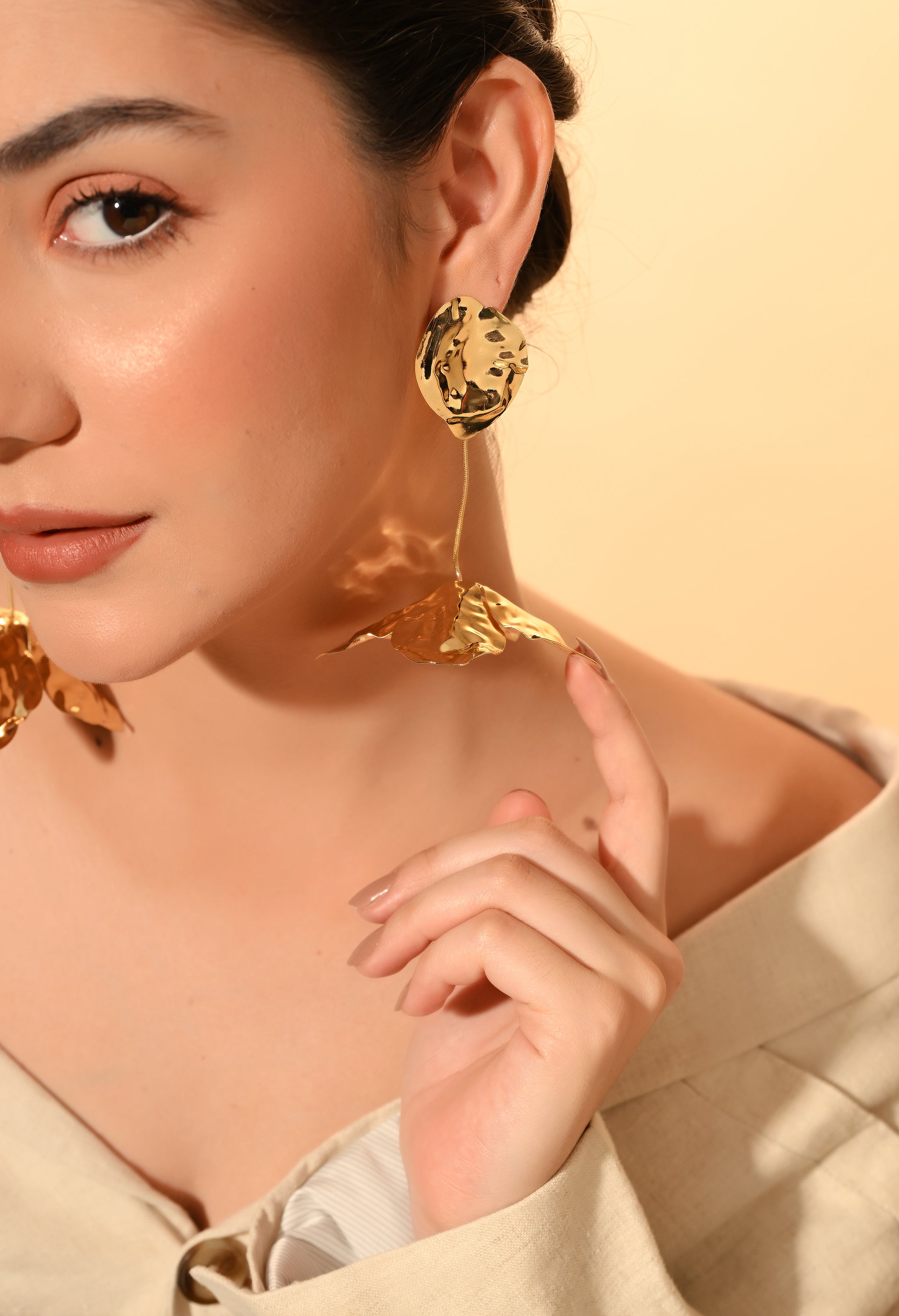 Golden Aura Statement Earrings
