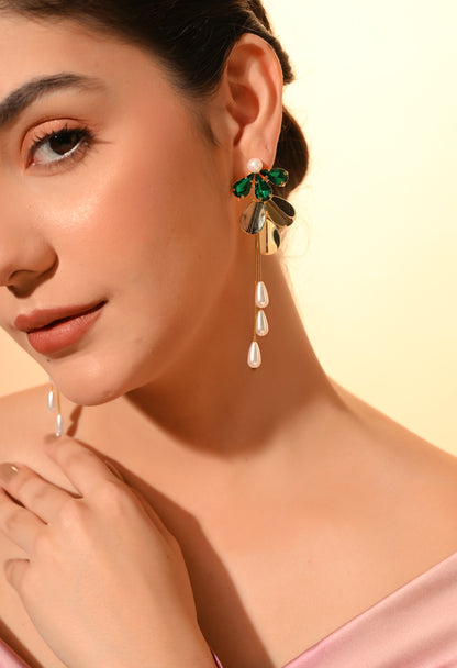 Emerald Bloom Drop Earrings