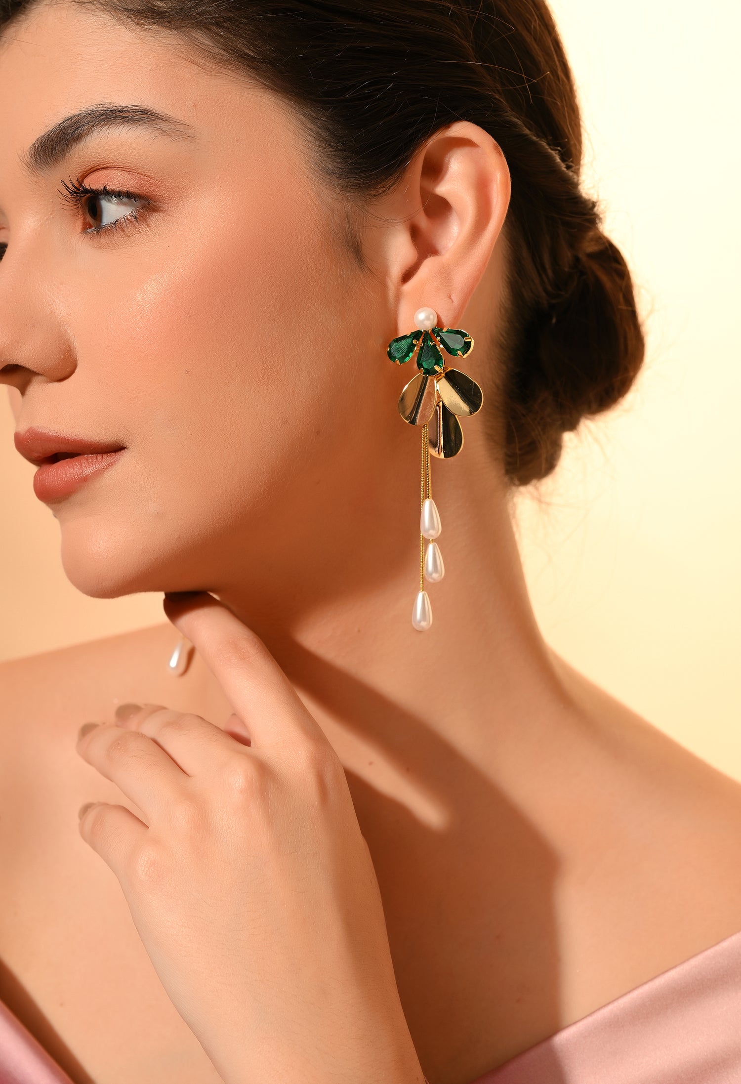Emerald Bloom Drop Earrings