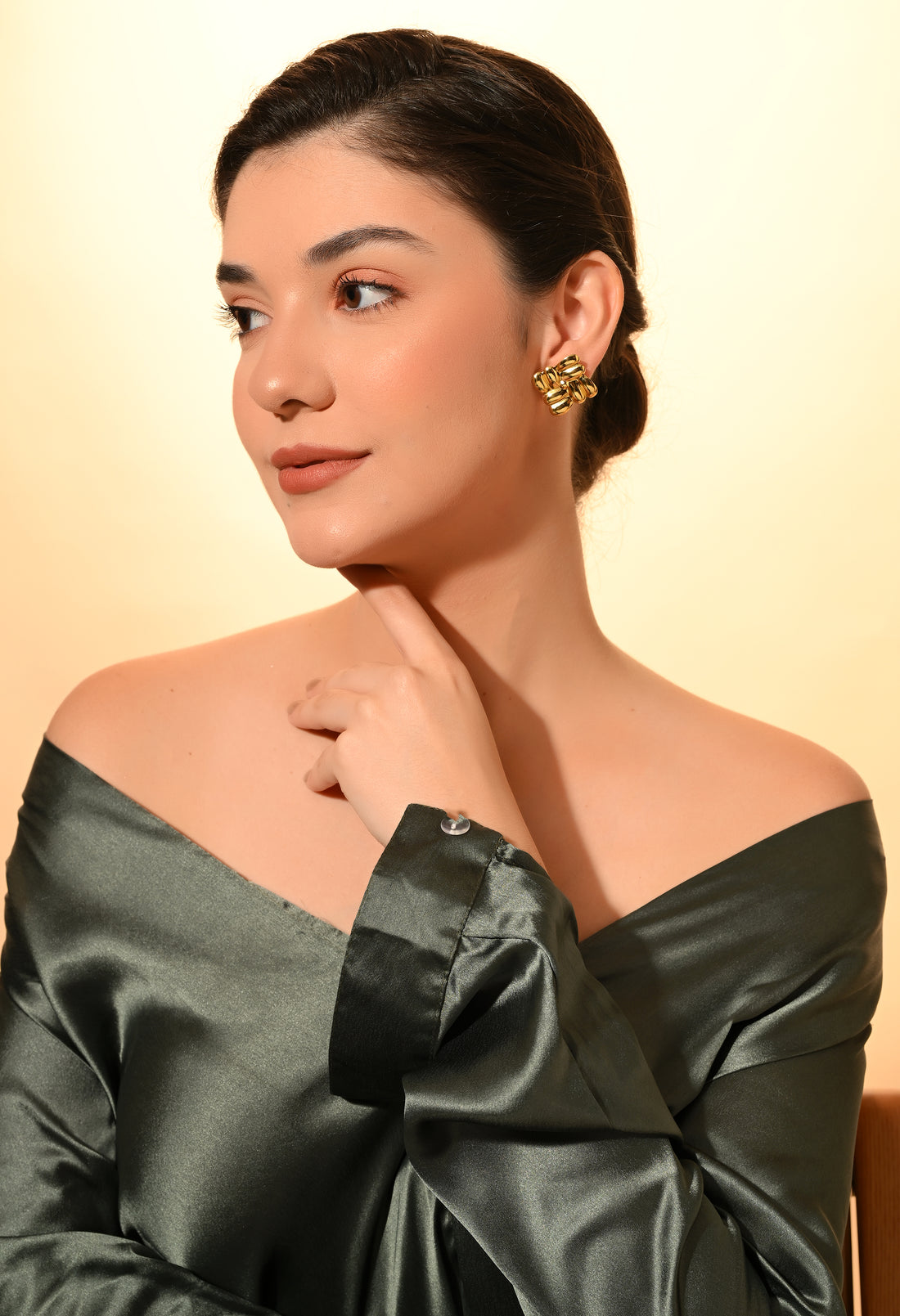 Golden Petal Cluster Studs