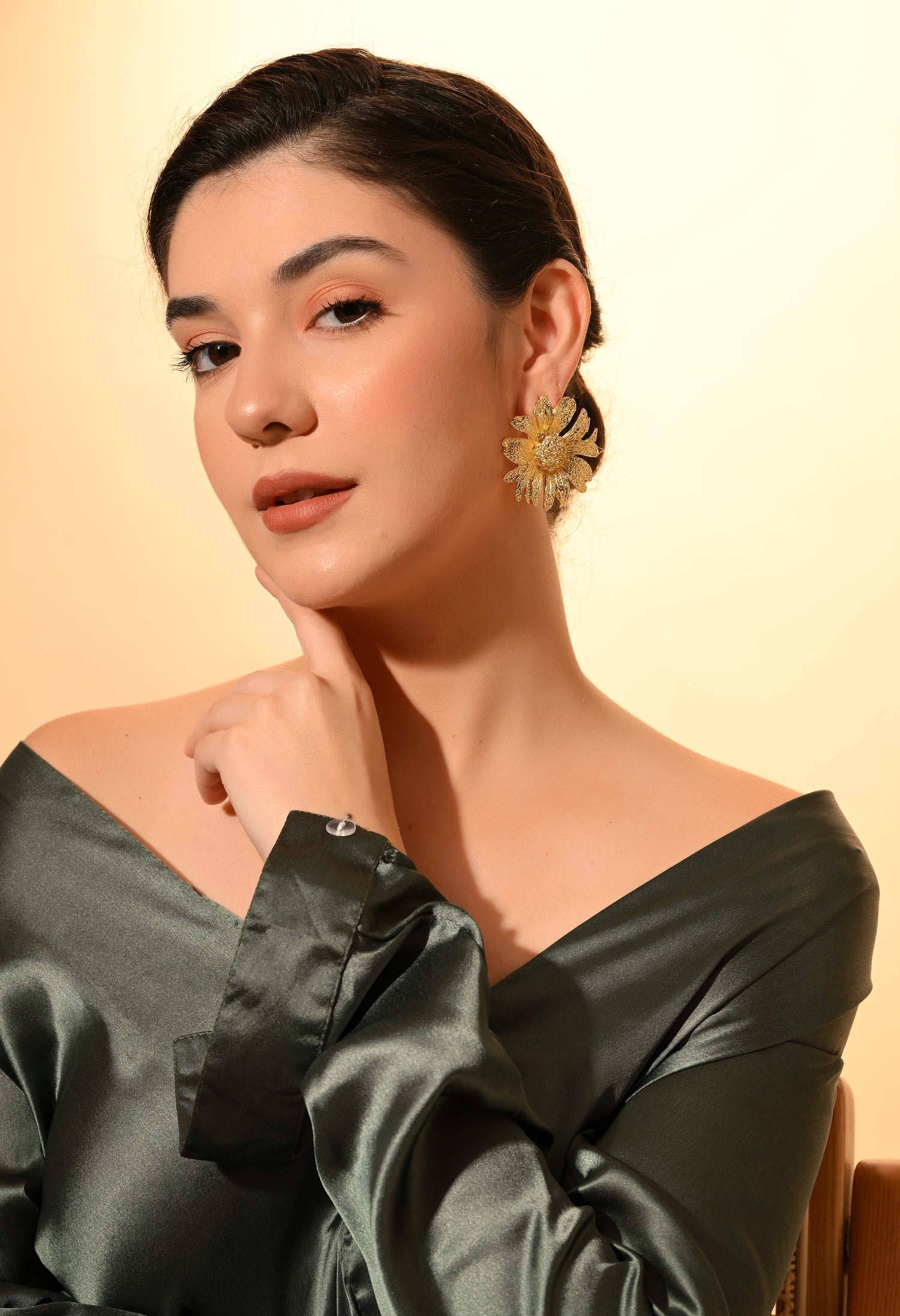 Golden Bloom Statement Earrings