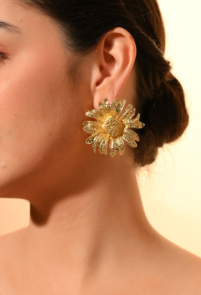 Golden Bloom Statement Earrings