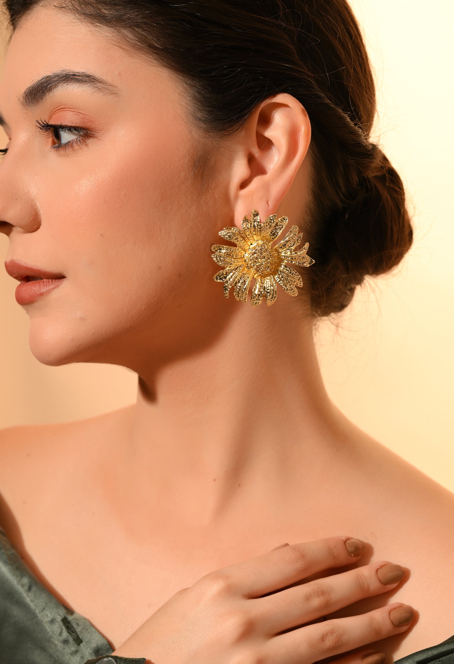 Golden Bloom Statement Earrings
