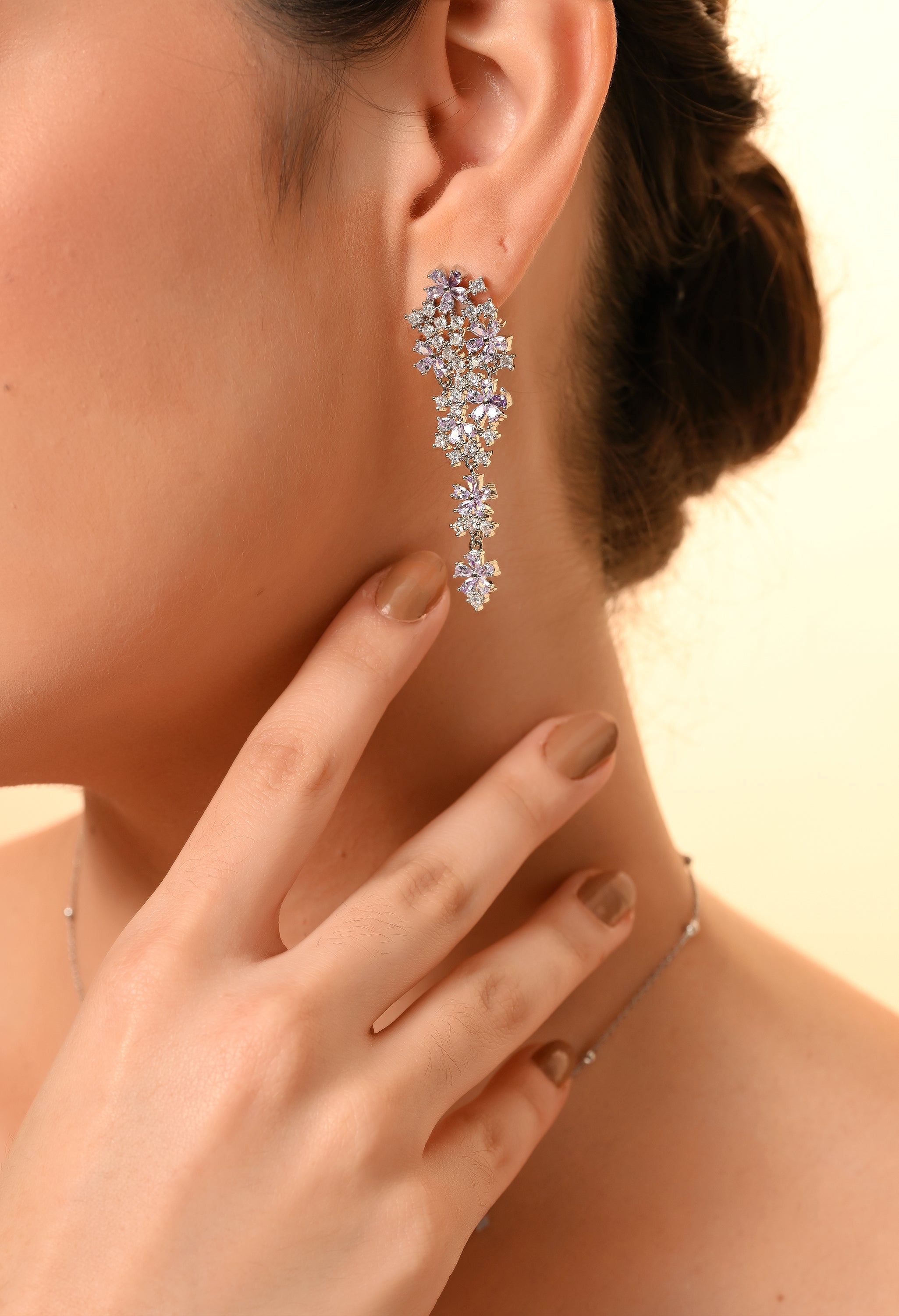 Crystal Cascade Silver Set