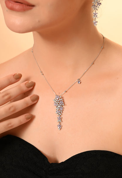 Crystal Cascade Silver Set