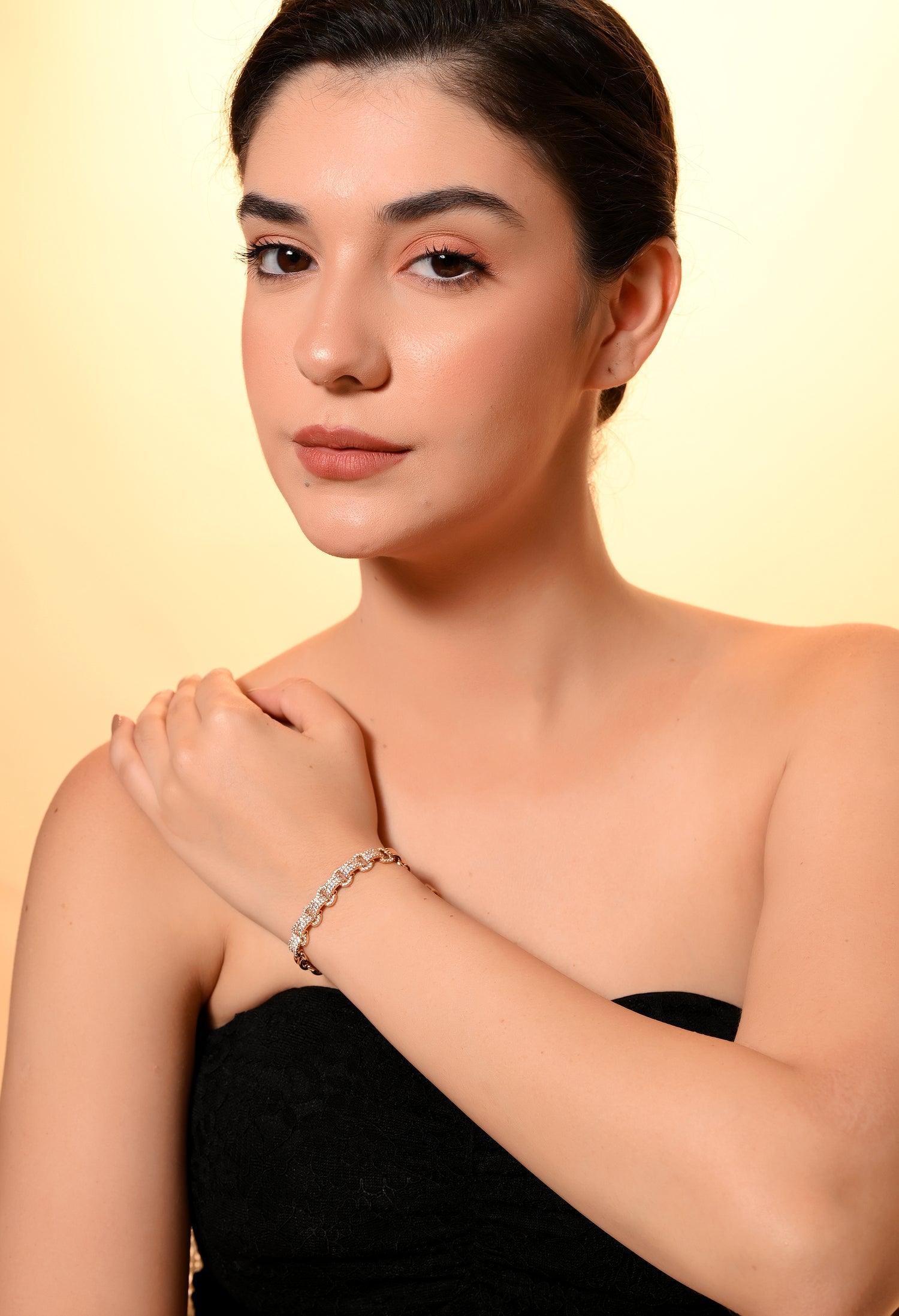 Radiant Luxe Gold-Plated Diamond Bracelet