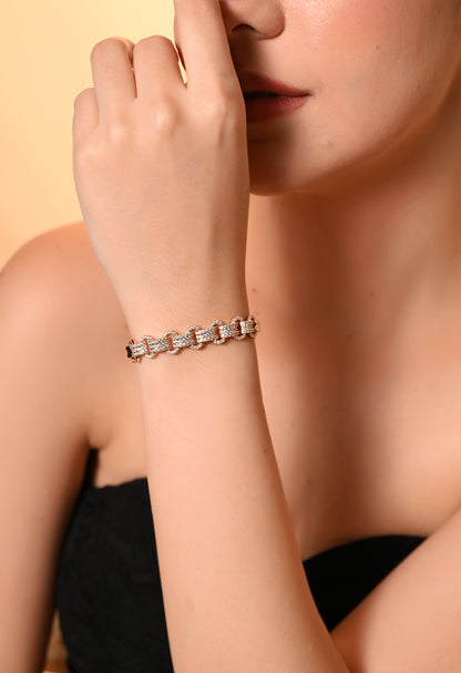 Radiant Luxe Gold-Plated Diamond Bracelet