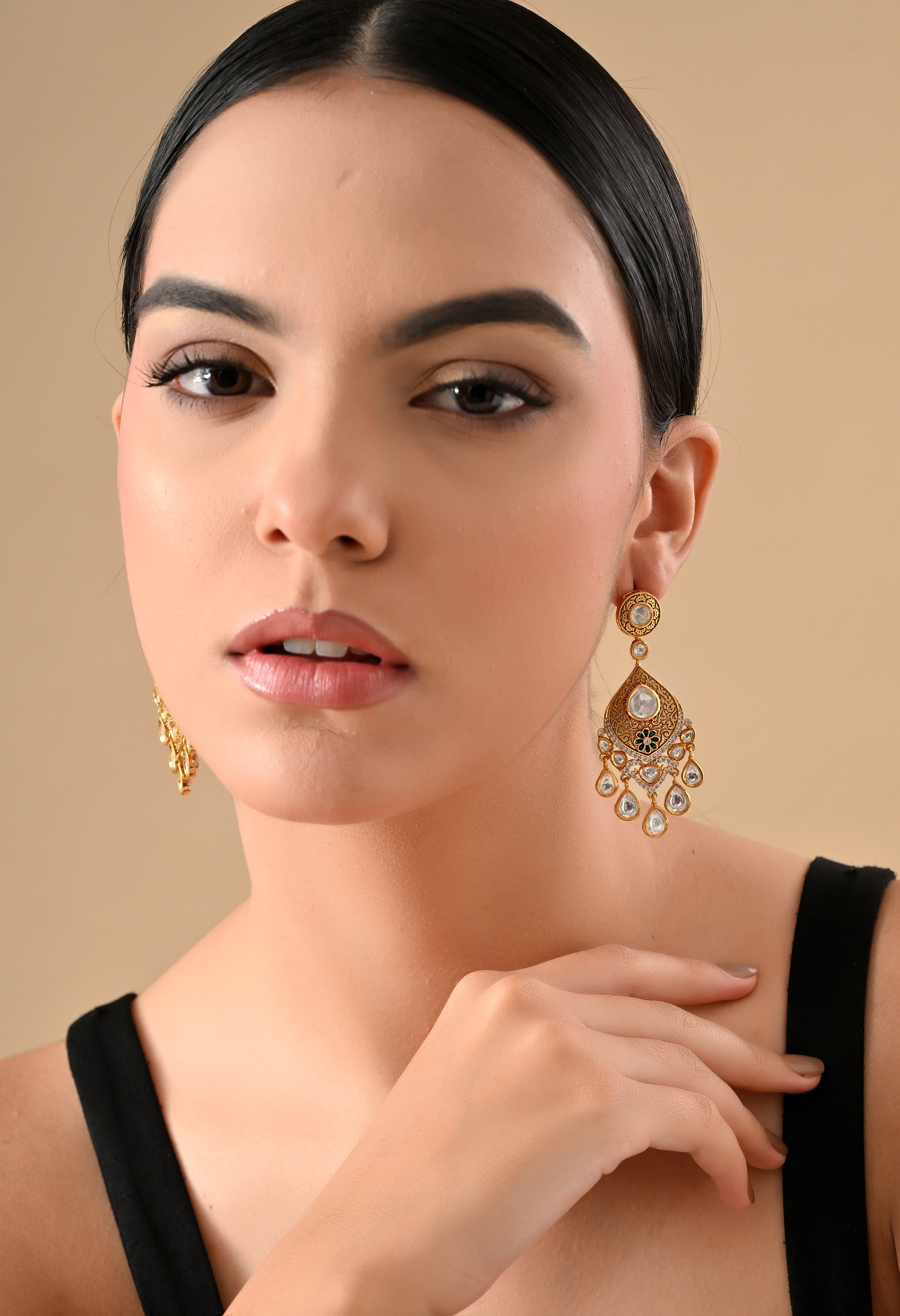 Royal Teardrop Kundan Gold Earrings