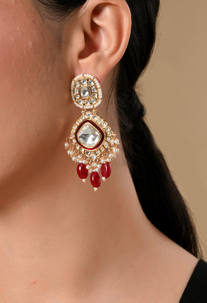 Stunning Ruby and Pearl Earrings