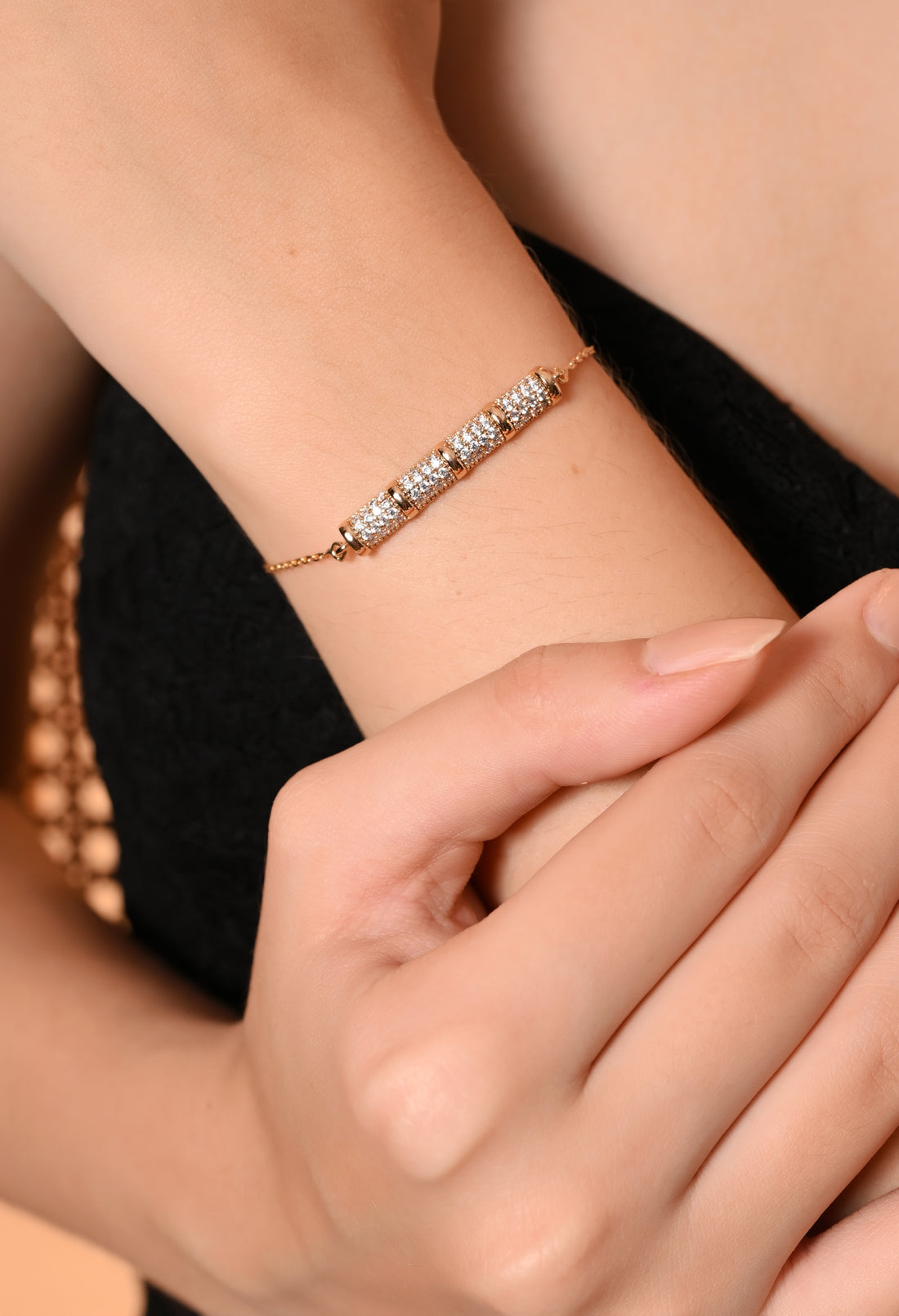 Dazzling Barrel Charm Bracelet