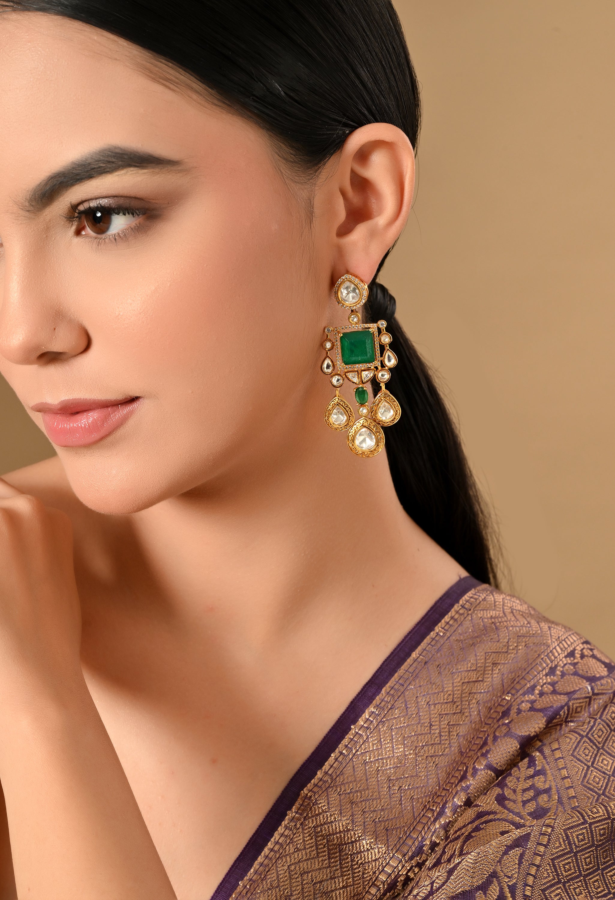 Elegance in Emerald Drops Earrings