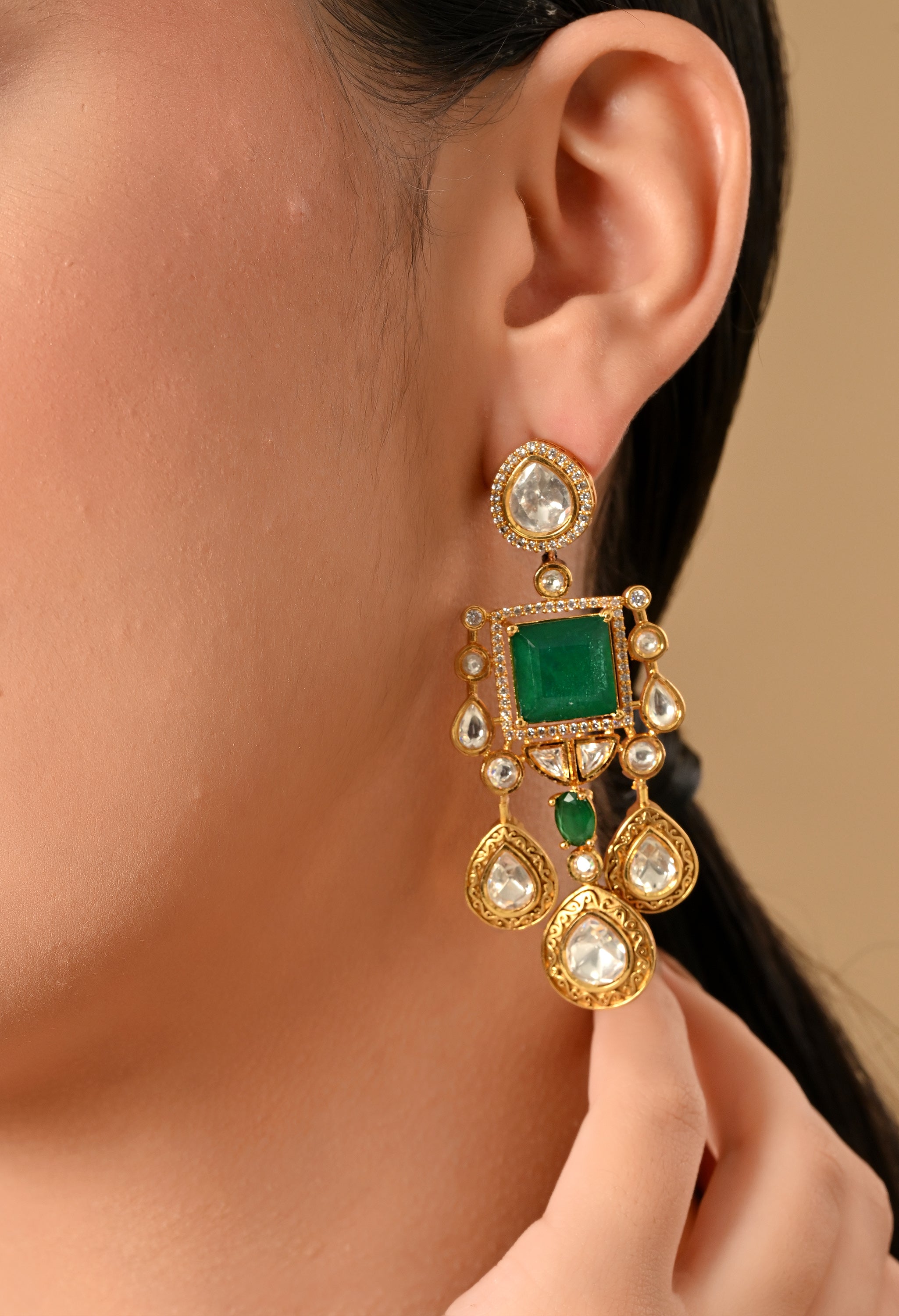 Elegance in Emerald Drops Earrings