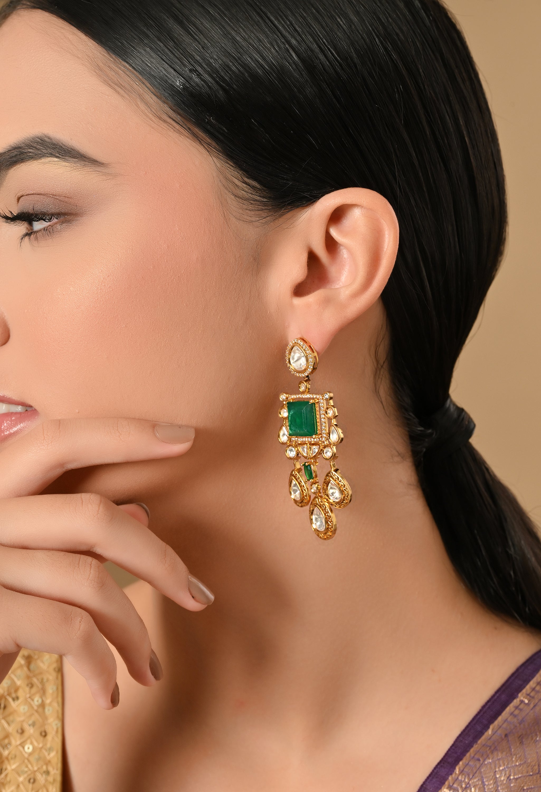 Elegance in Emerald Drops Earrings