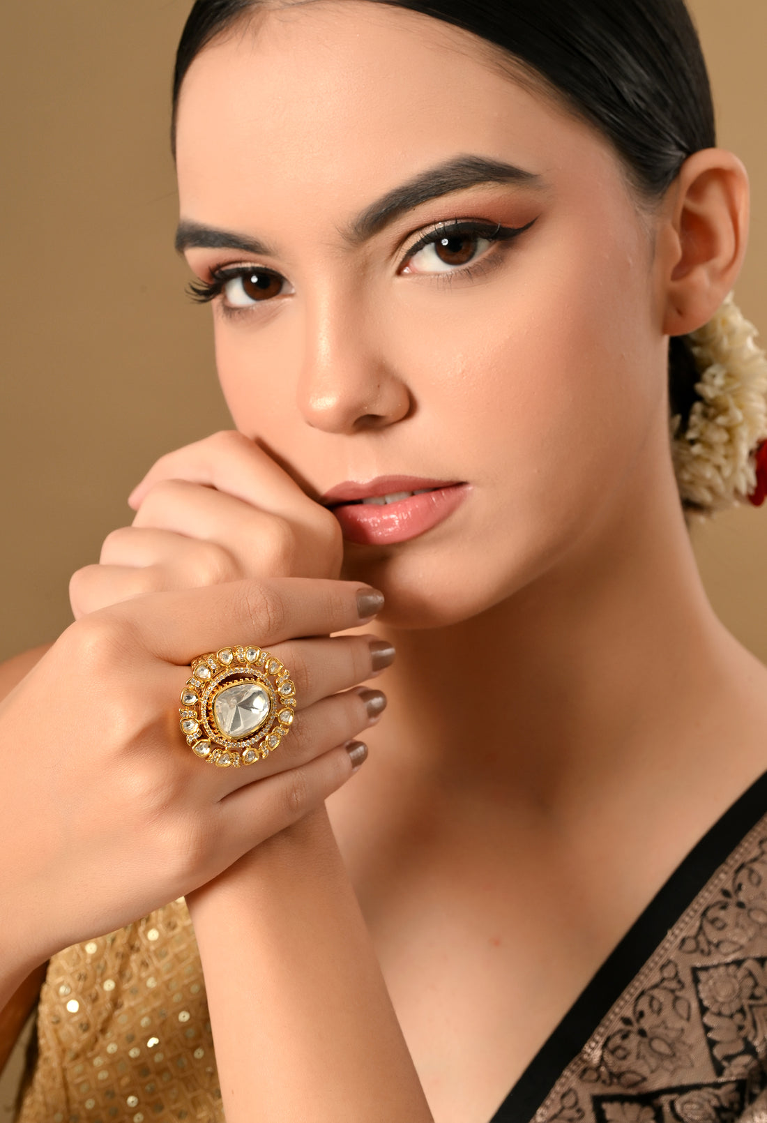 Gleaming Radiance Gemstone Statement Ring