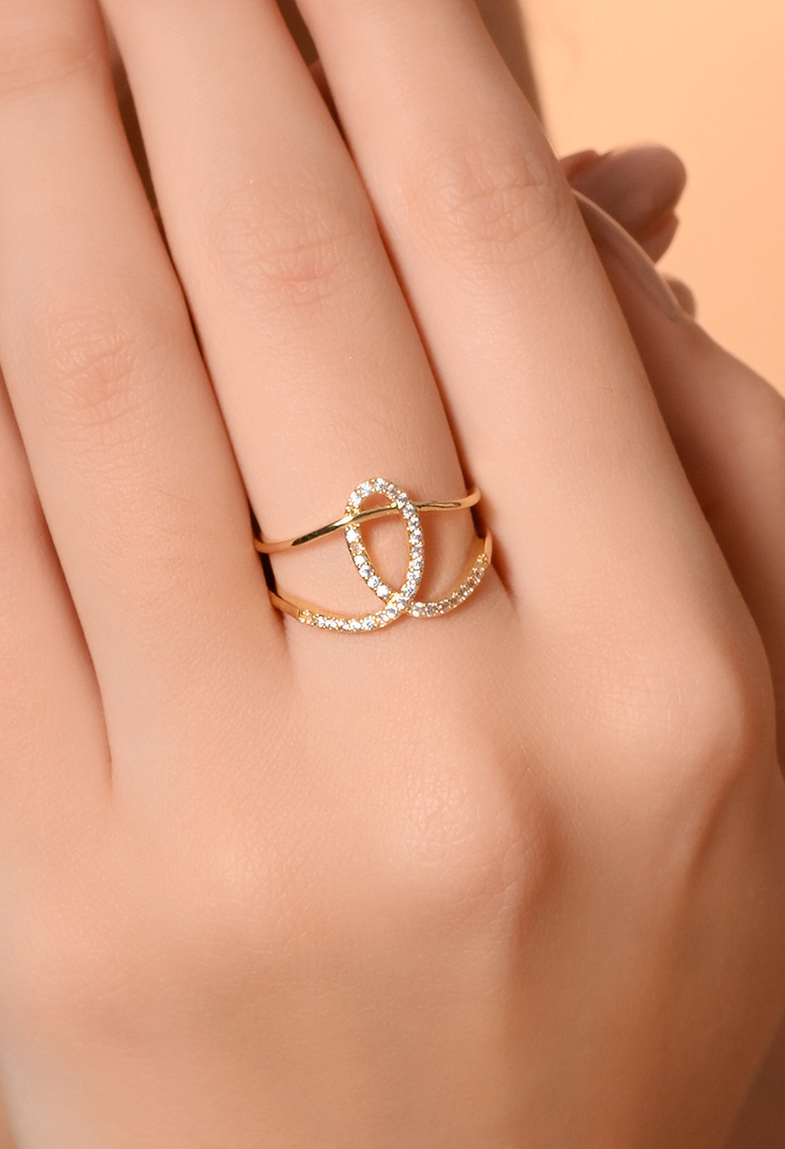 Golden Infinity Loop Ring