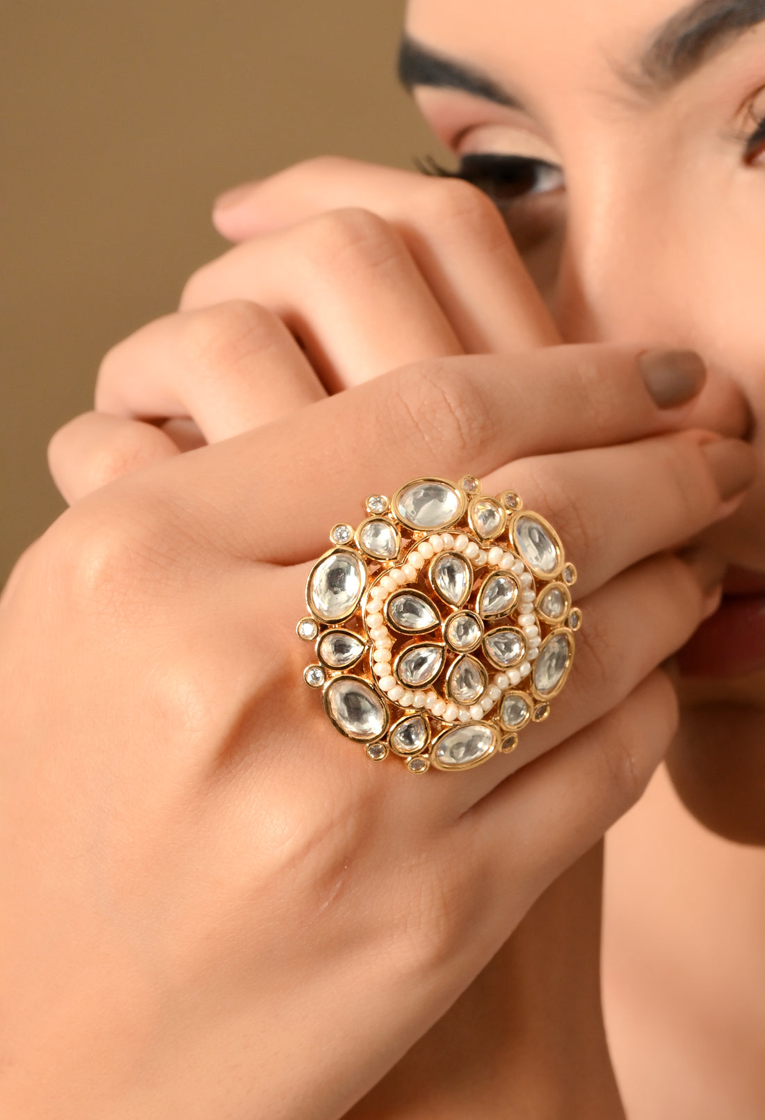 Dazzling Crystal Blossom Ring