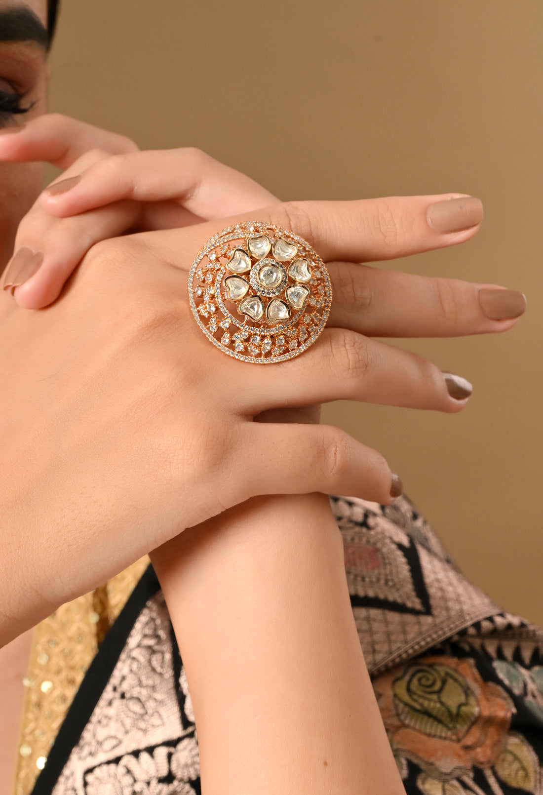Radiant Blossom Hand Ring