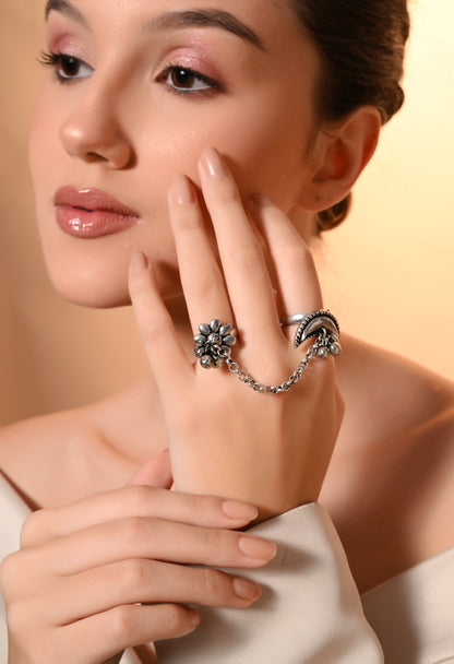 Silver Dual Harmony Chain Ring